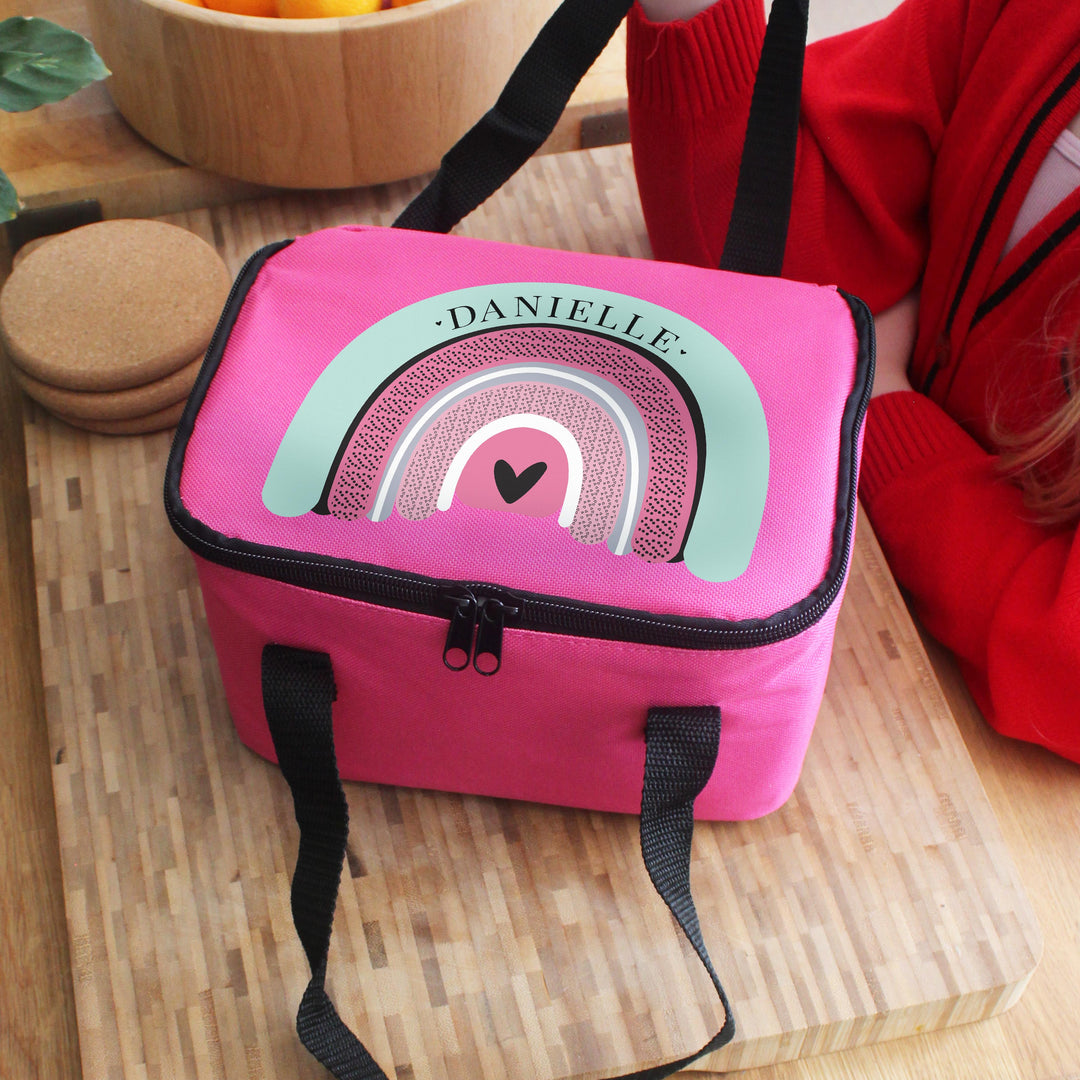 Personalised Rainbow Pink Lunch Bag – alternative view
