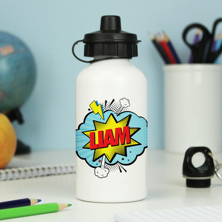 Personalised Superhero Drinks Bottle, The Personal Shop, personalised gifts
