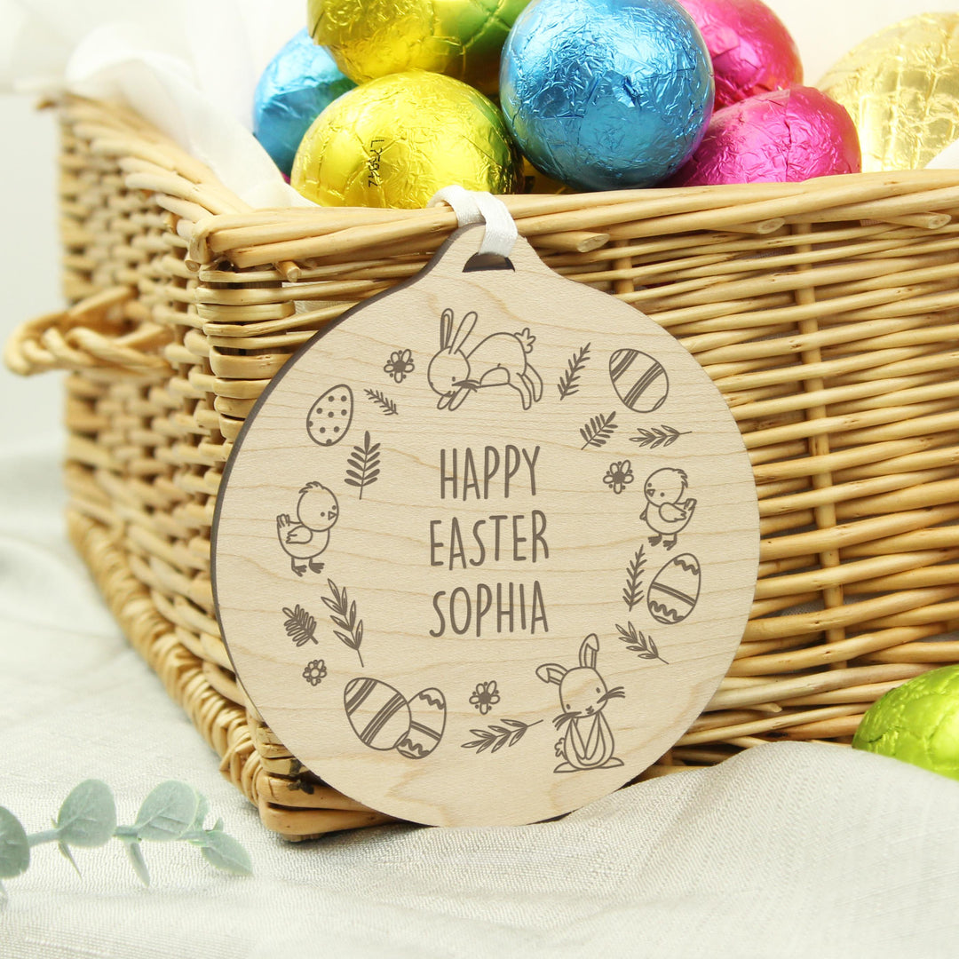Personalised Happy Easter Wooden Decoration – alternative view