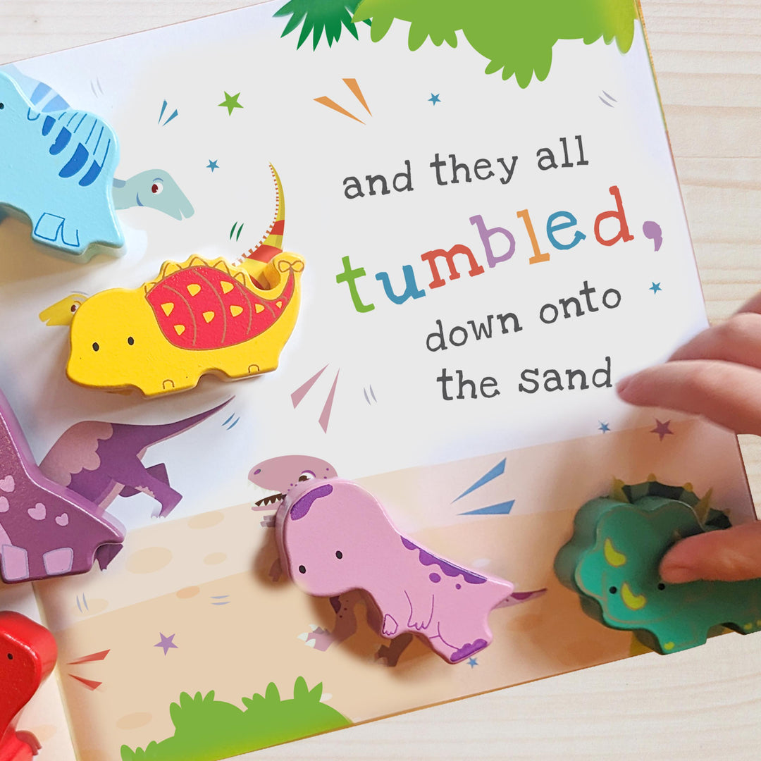 Personalised Dinosaur Book &amp; Stacking Toy, The Personal Shop, personalised gifts