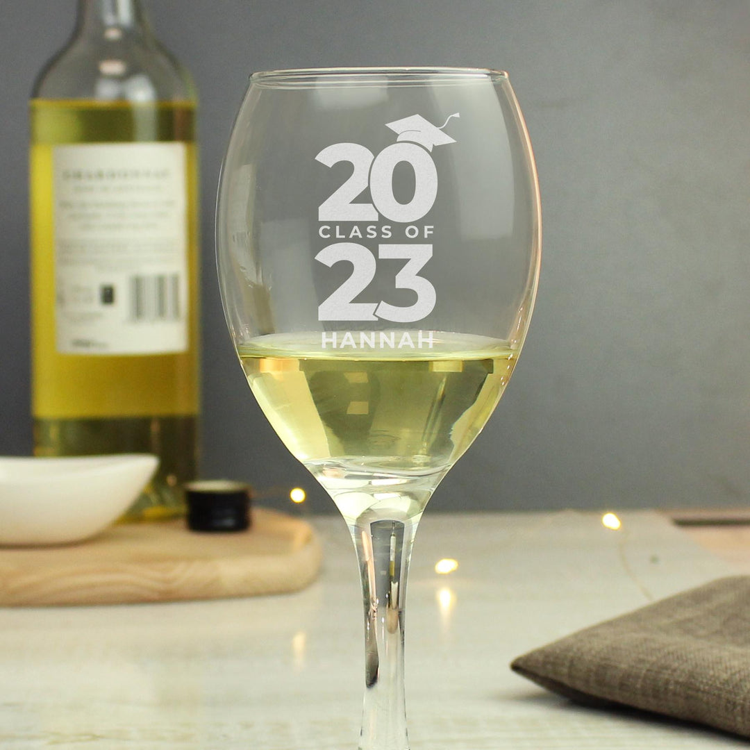 Personalised Class of Graduation Wine Glass, The Personal Shop, personalised gifts