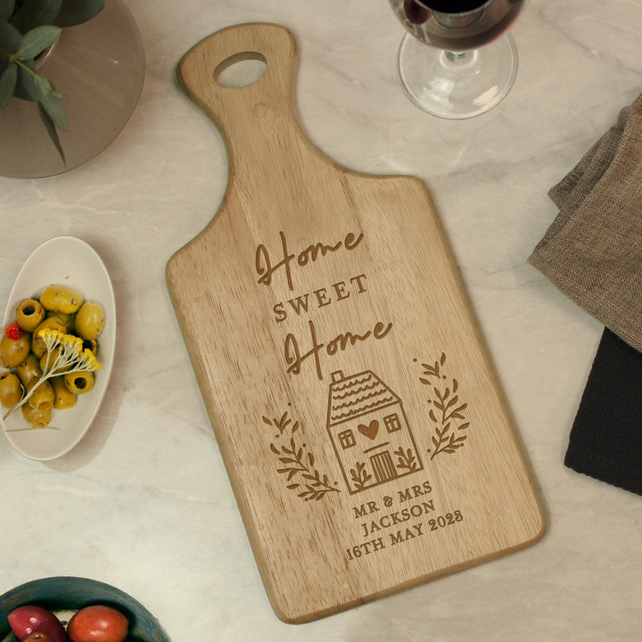 Personalised Home Sweet Home Wooden Choppign Board - alternative view
