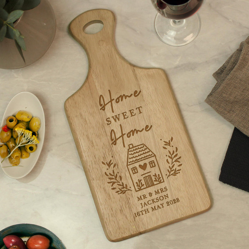 Personalised Home Sweet Home Wooden Choppign Board