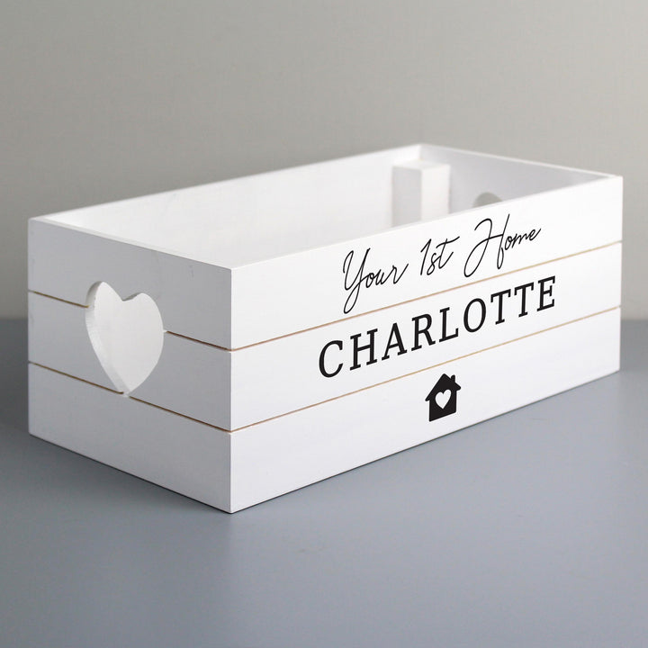 Personalised Home White Wooden Crate – alternative view