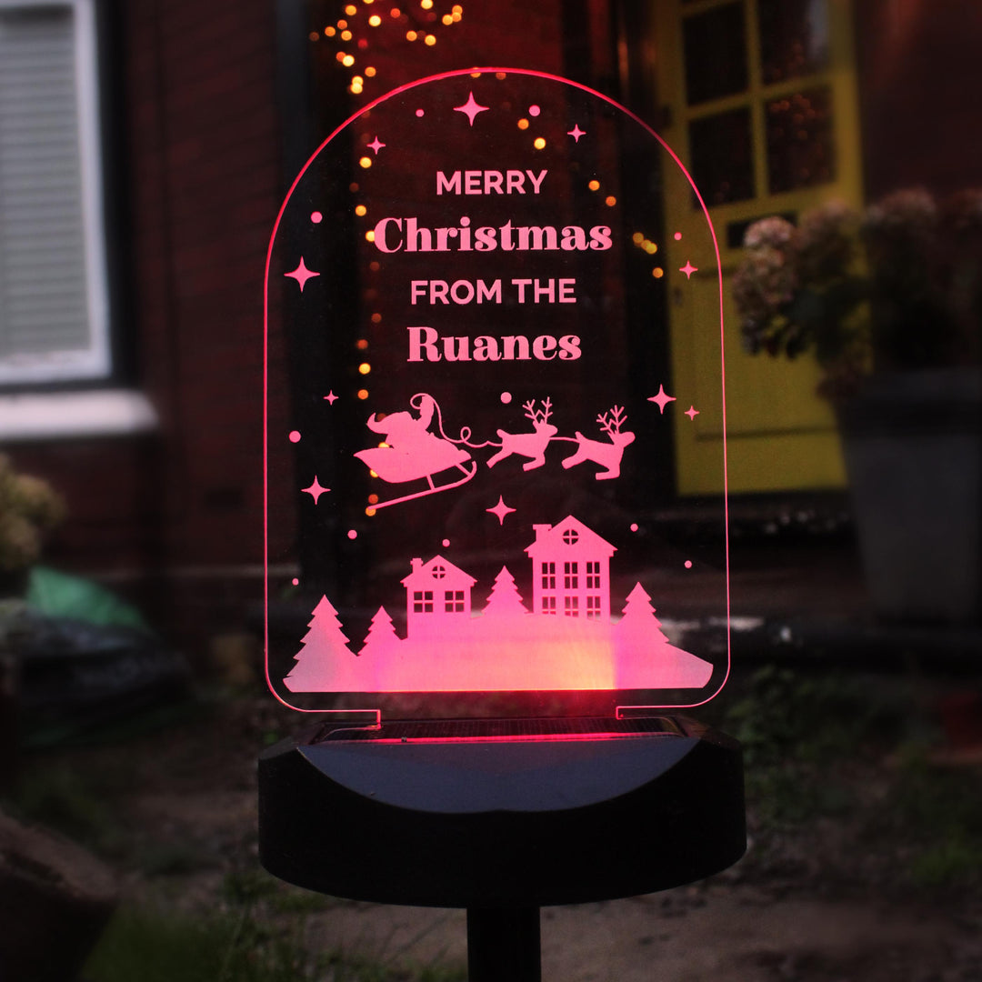 Personalised Christmas Outdoor Solar Light – alternative view