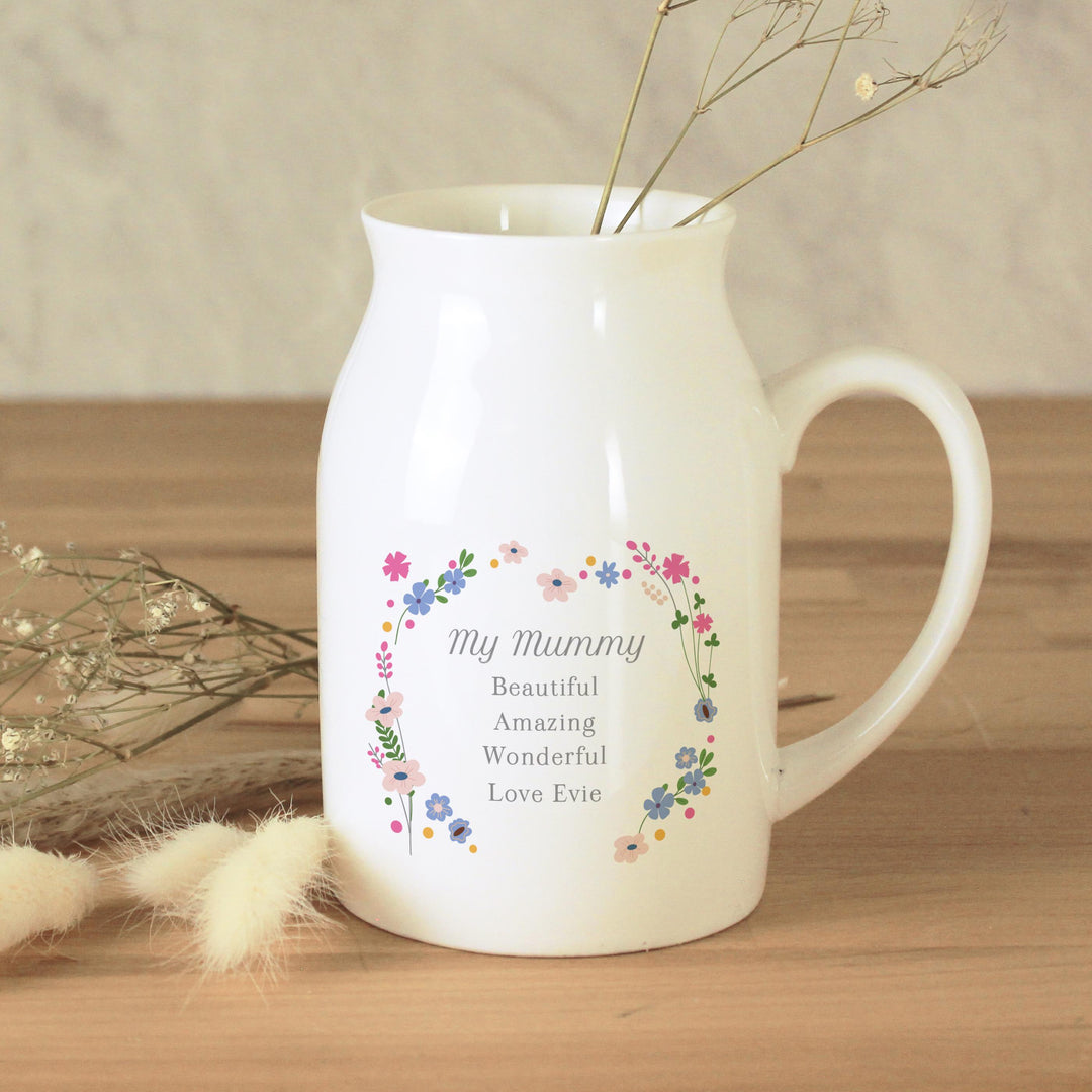 Personalised Floral Flower Jug, The Personal Shop, personalised gifts