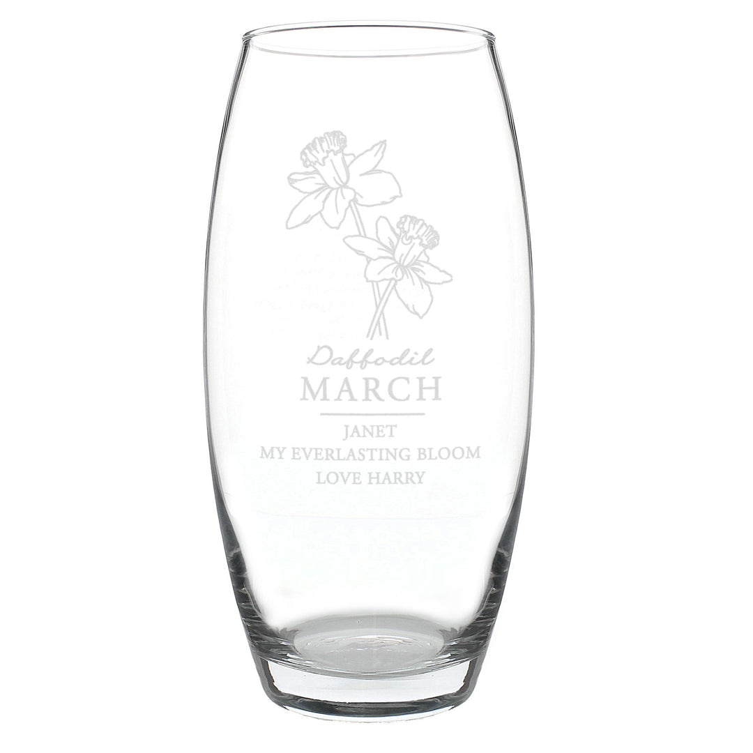 Personalised March Birth Flower Bullet Vase – alternative view