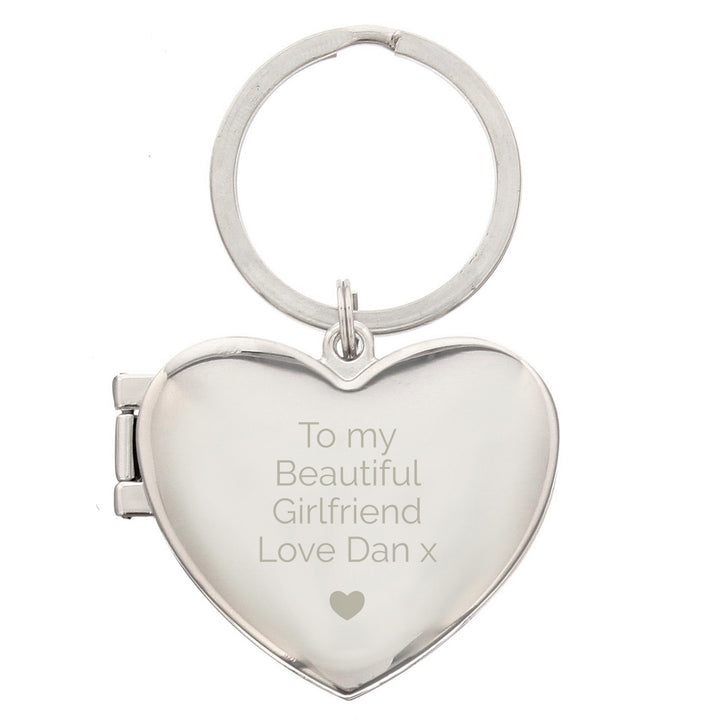 Personalised Heart Photoframe Keyring – alternative view