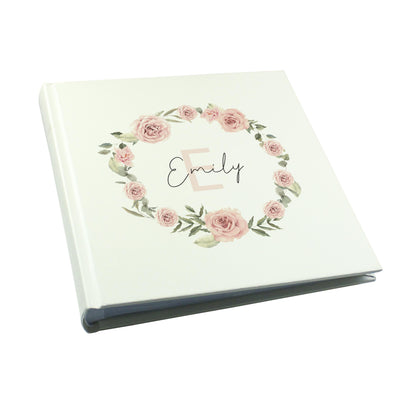 Personalised Floral Wreath Square Photo Album