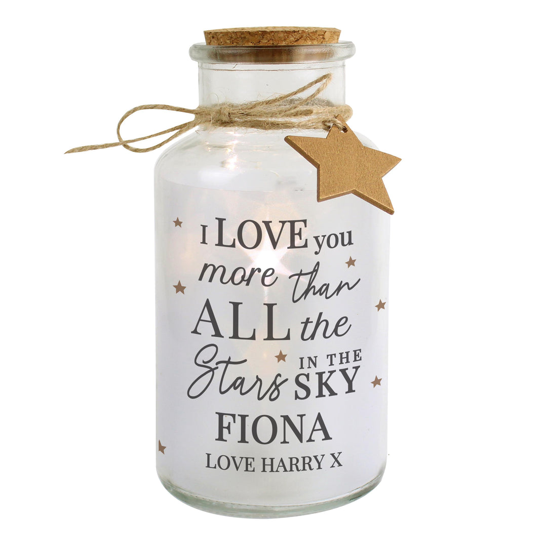 Personalised I Love You More... LED Glass Jar – alternative view