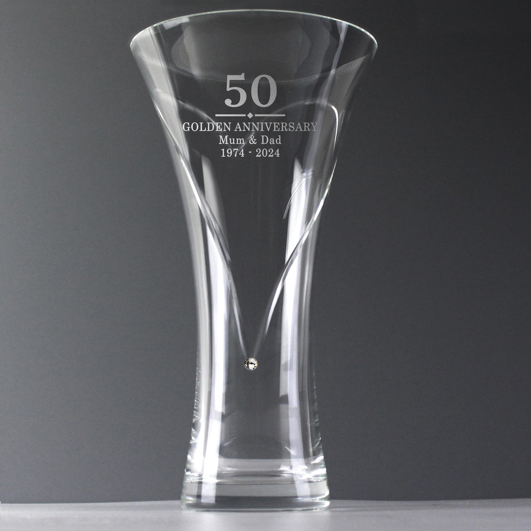 Personalised Special Year Diamante Heart Vase, The Personal Shop, personalised gifts