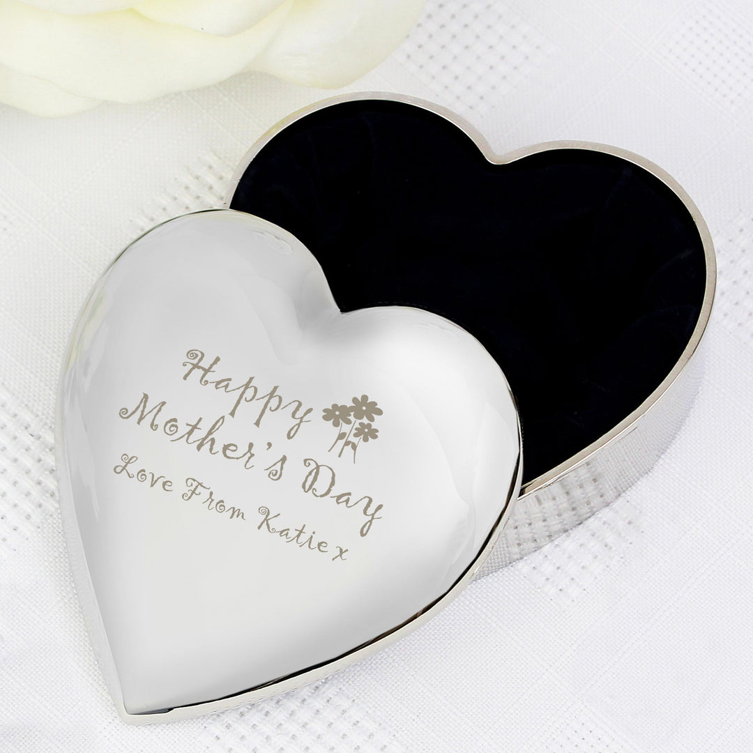 Personalised Happy Mothers Day Heart Trinket Box – alternative view