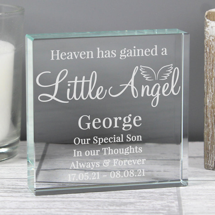 Personalised Little Angel Large Crystal Token – alternative view