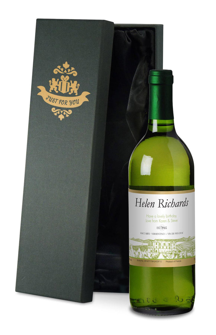 Personalised Free Text Vineyard White Wine