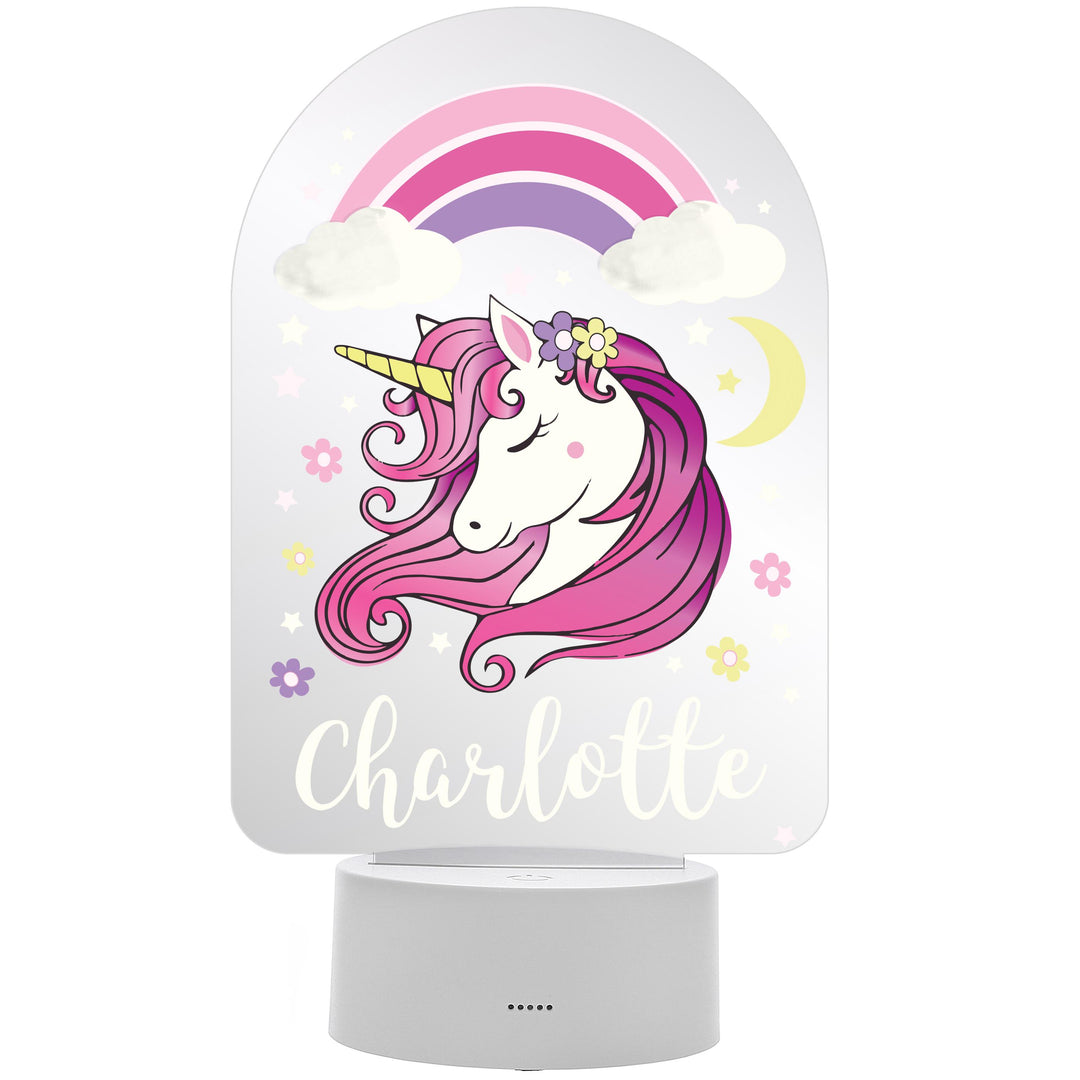 Personalised Pink Unicorn LED Colour Changing Night Light – alternative view