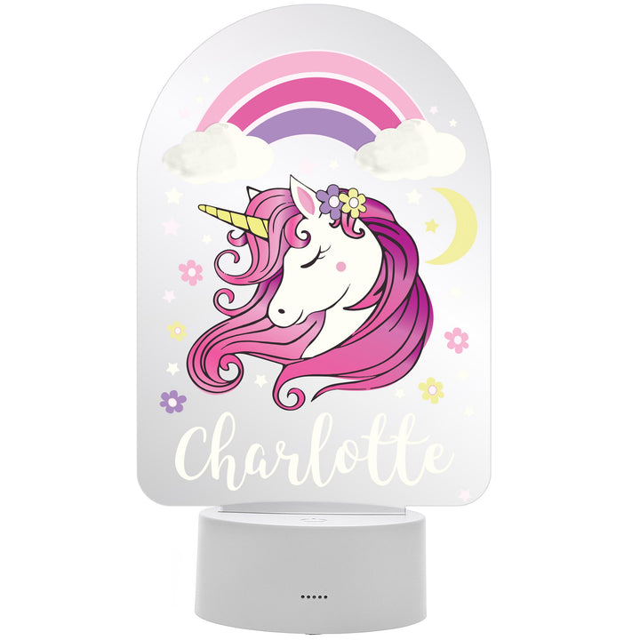 Personalised Pink Unicorn LED Colour Changing Night Light – alternative view