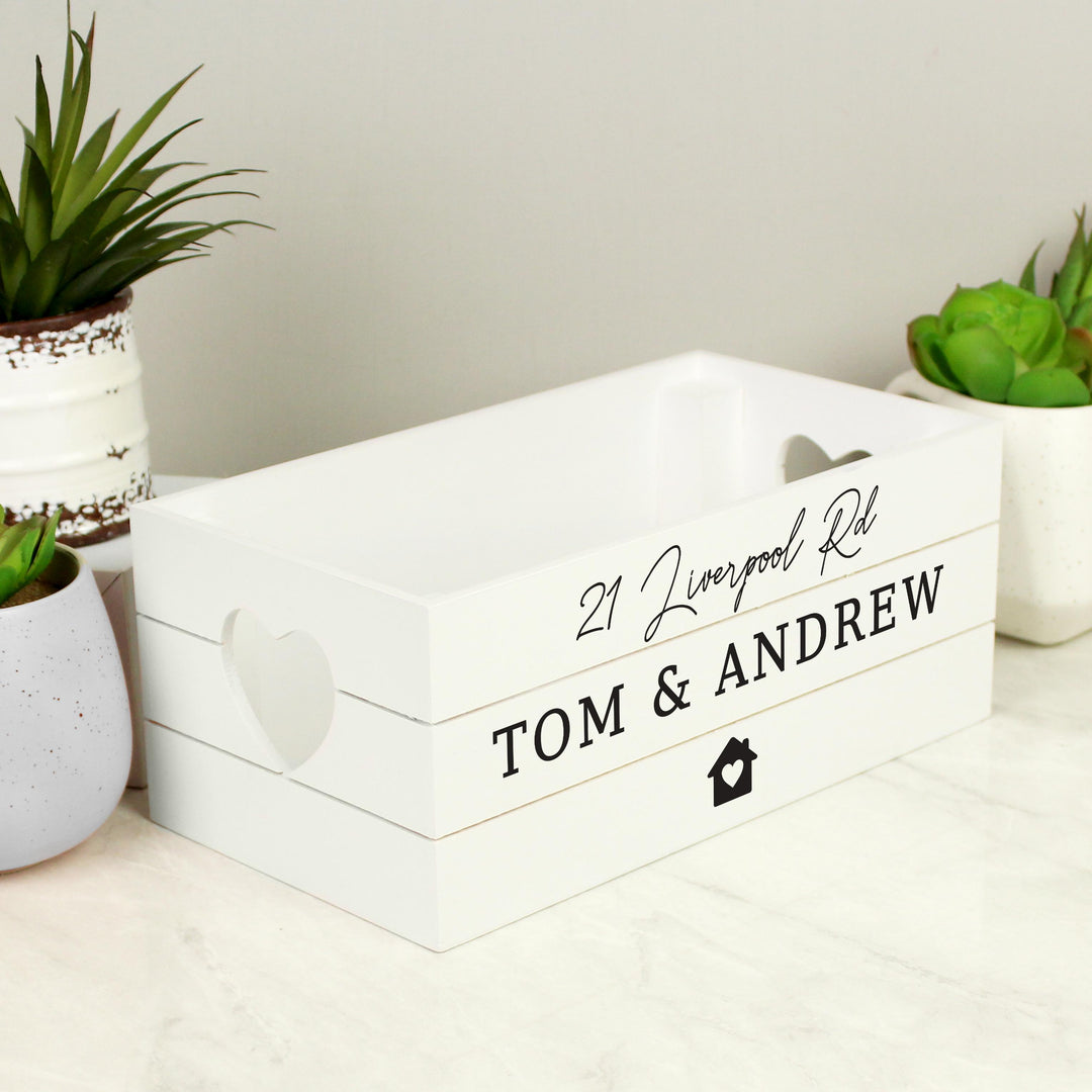 Personalised Home White Wooden Crate – alternative view