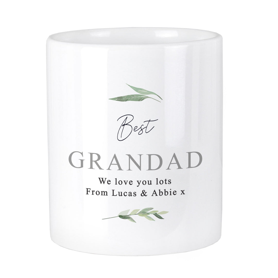 Personalised Free Text Botanical Ceramic Storage Pot – alternative view