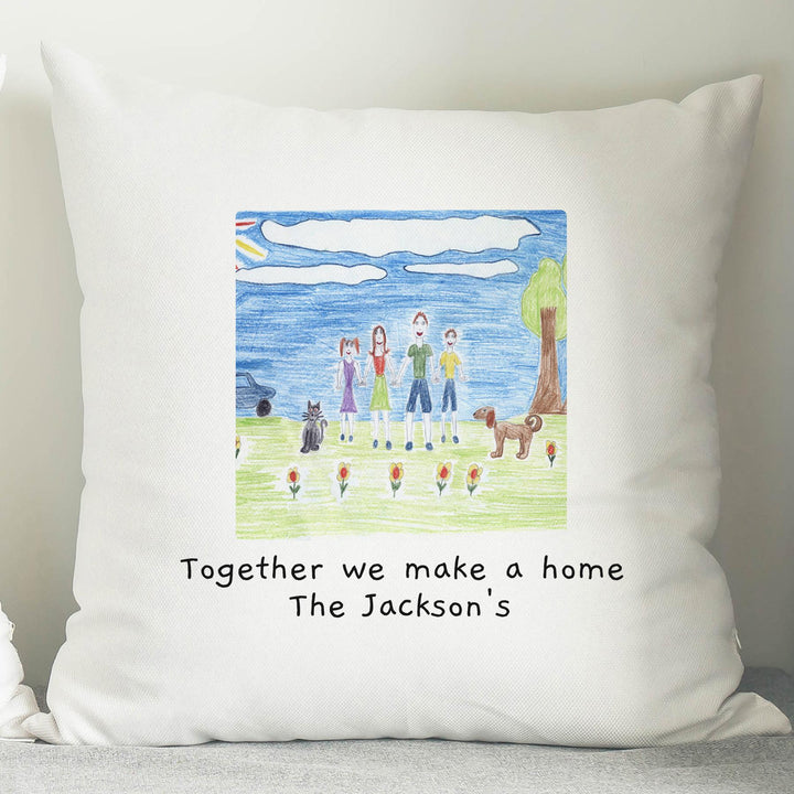Personalised Childrens Drawing Photo Upload Cushion - alternative view