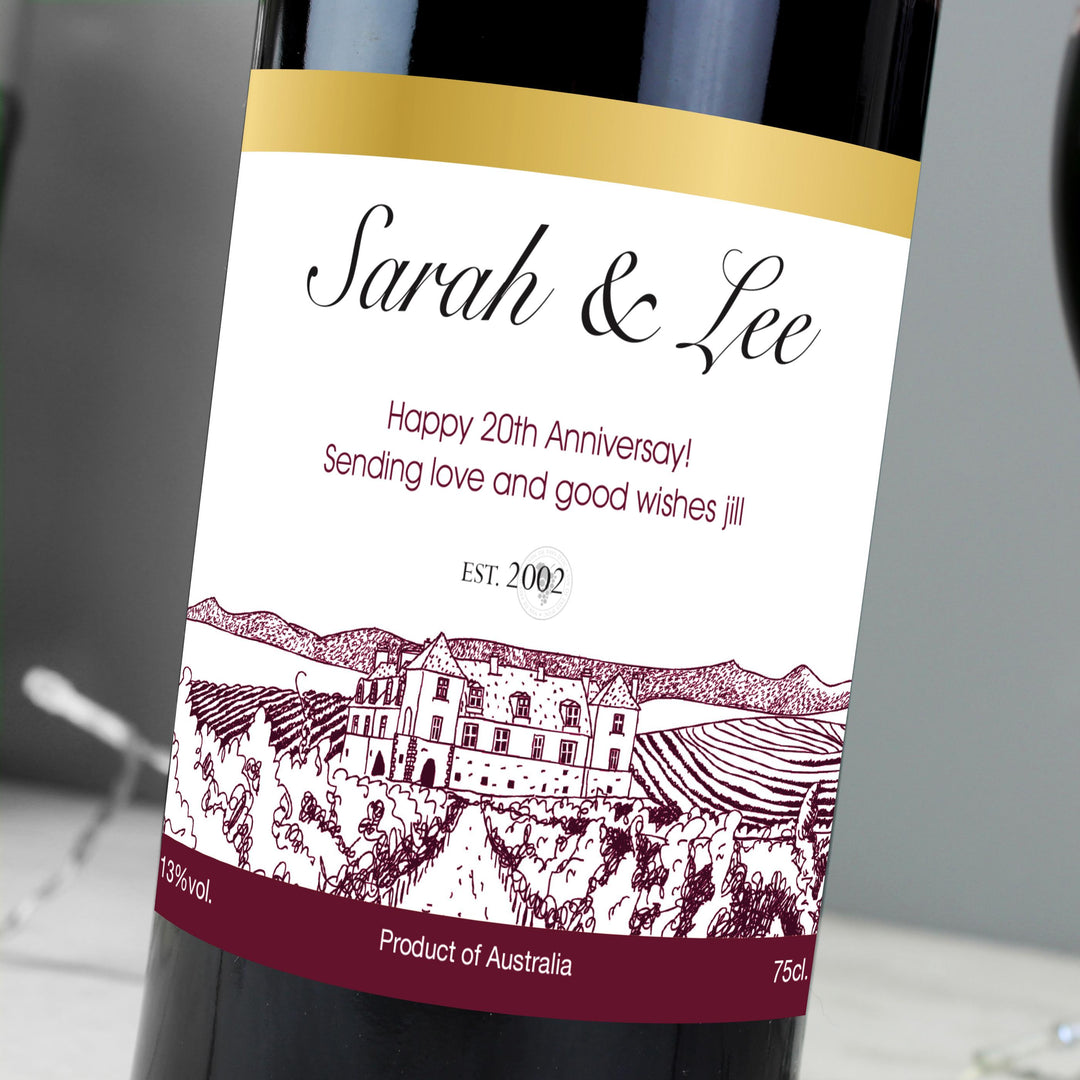 Personalised Free Text Vineyard Red Wine – alternative view