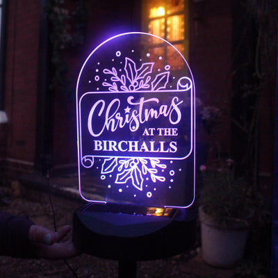 Personalised Family Christmas Outdoor Solar Light