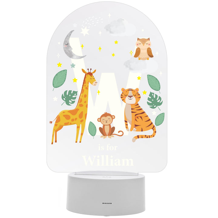 Personalised Animal Alphabet LED Colour Changing Night Light – alternative view