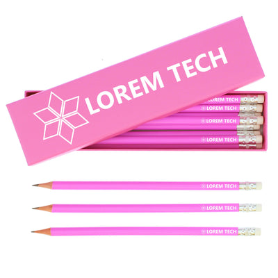 Bespoke Design Pink Pencils & Box