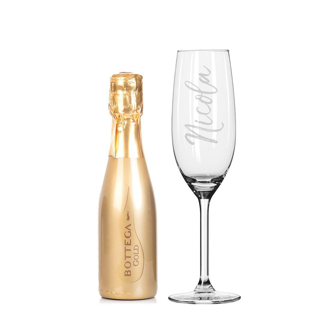 Personalised Flute &amp; Mini Gold Bottega Prosecco Set – alternative view
