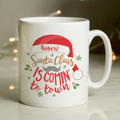 Personalised Santa Claus Is Comin To Town Mug