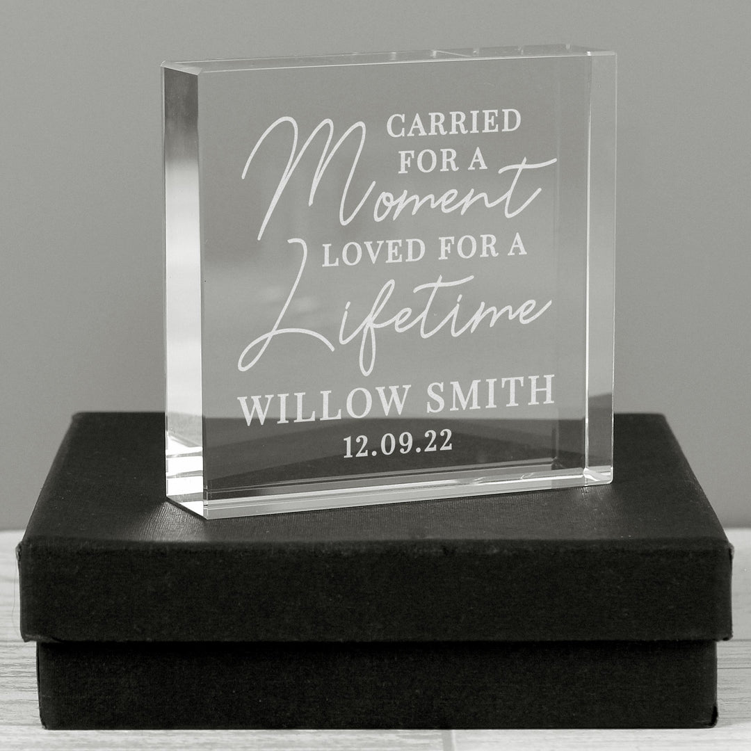Personalised Carried for a Moment Large Crystal Token – alternative view