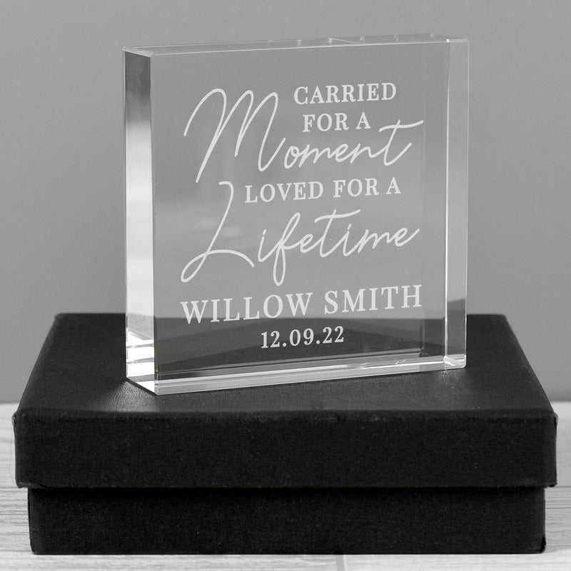 Personalised Carried for a Moment Large Crystal Token