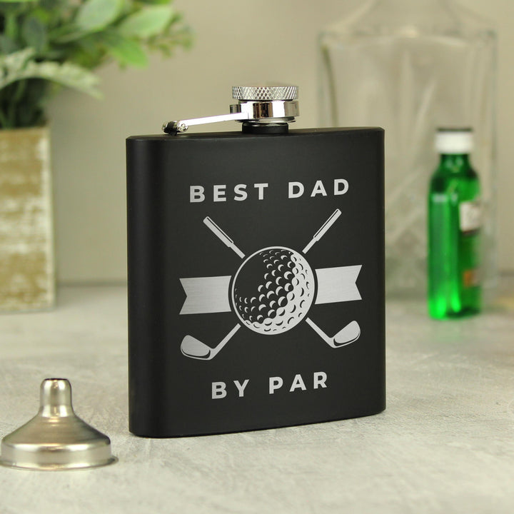 Personalised Golf Black Hip Flask – alternative view