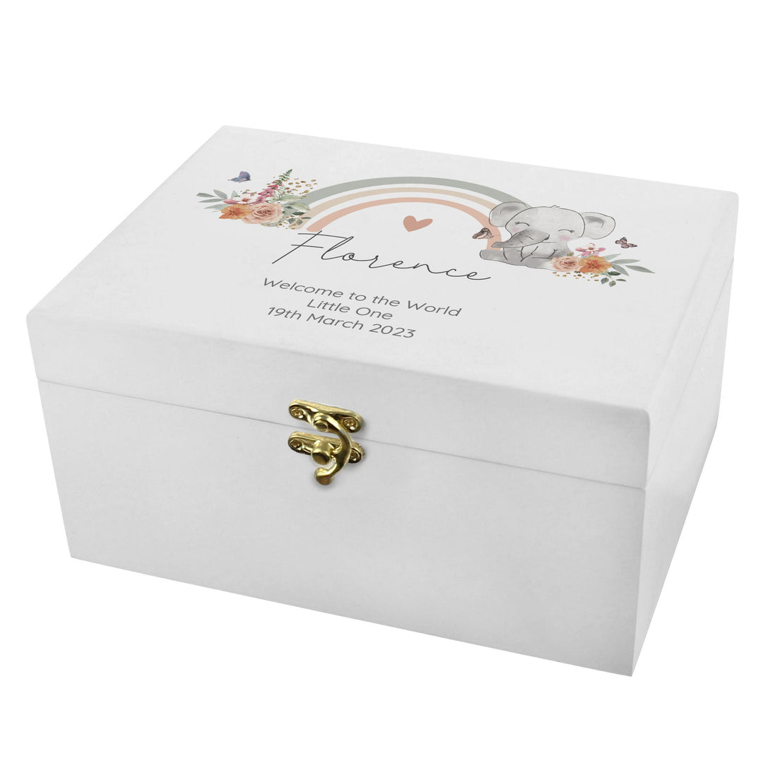Personalised Elephant Wooden Keepsake Box – alternative view