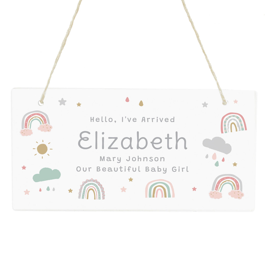 Personalised Rainbow Wooden Sign – alternative view