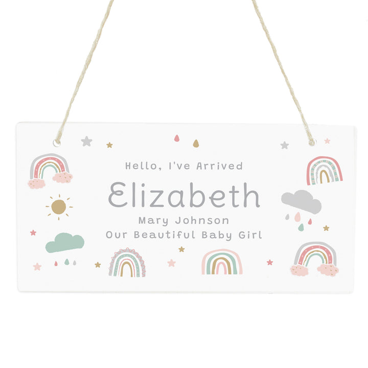 Personalised Rainbow Wooden Sign – alternative view