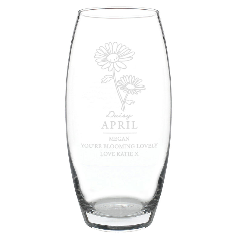 Personalised April Birth Flower Bullet Vase