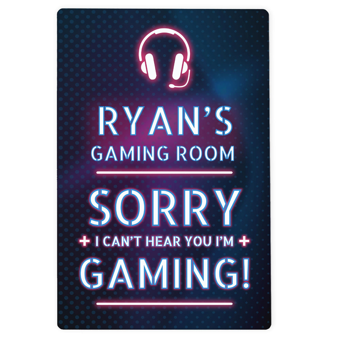 Personalised Gamer Warning Metal Sign – alternative view