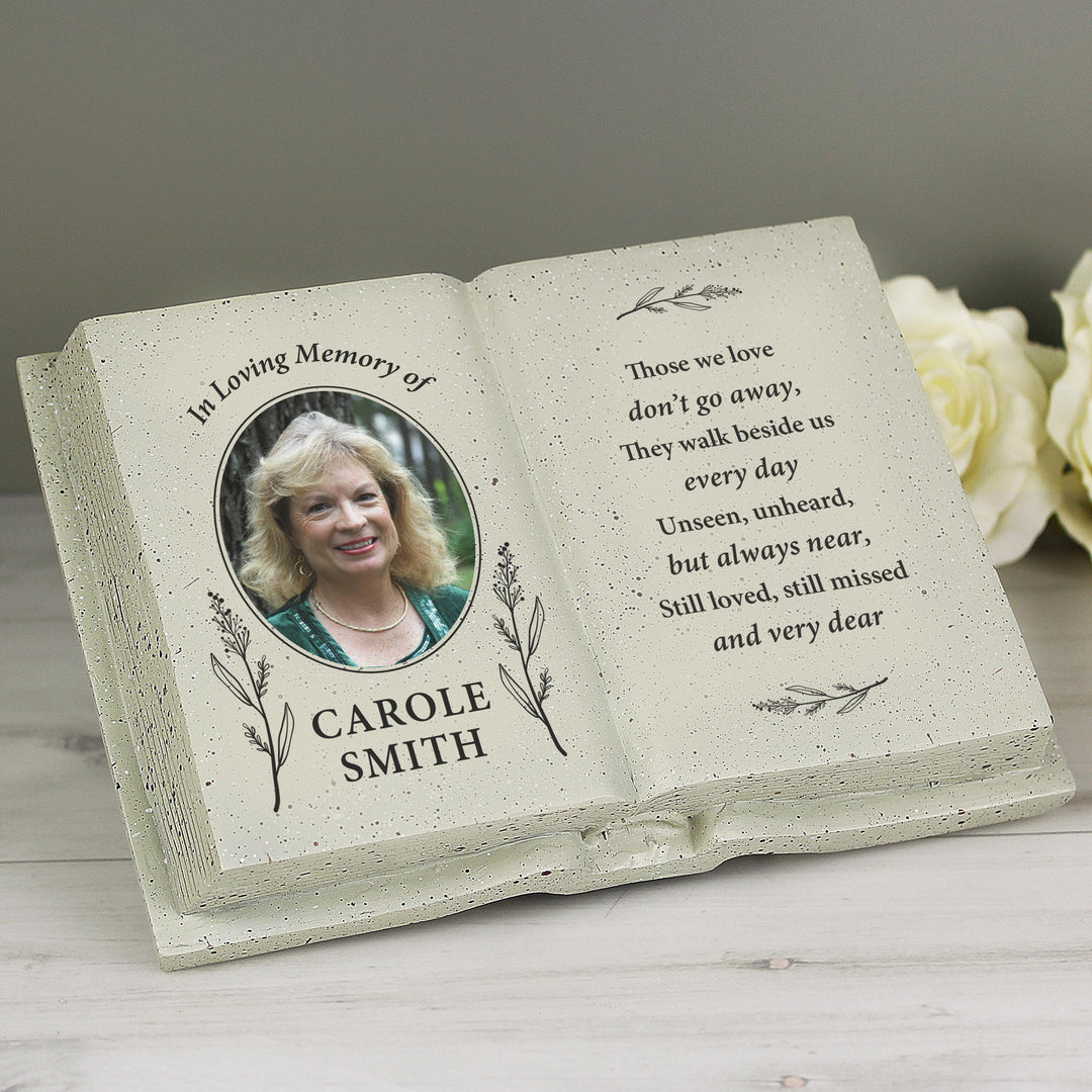 Personalised Botanical Memorial Photo Upload Resin Book – alternative view