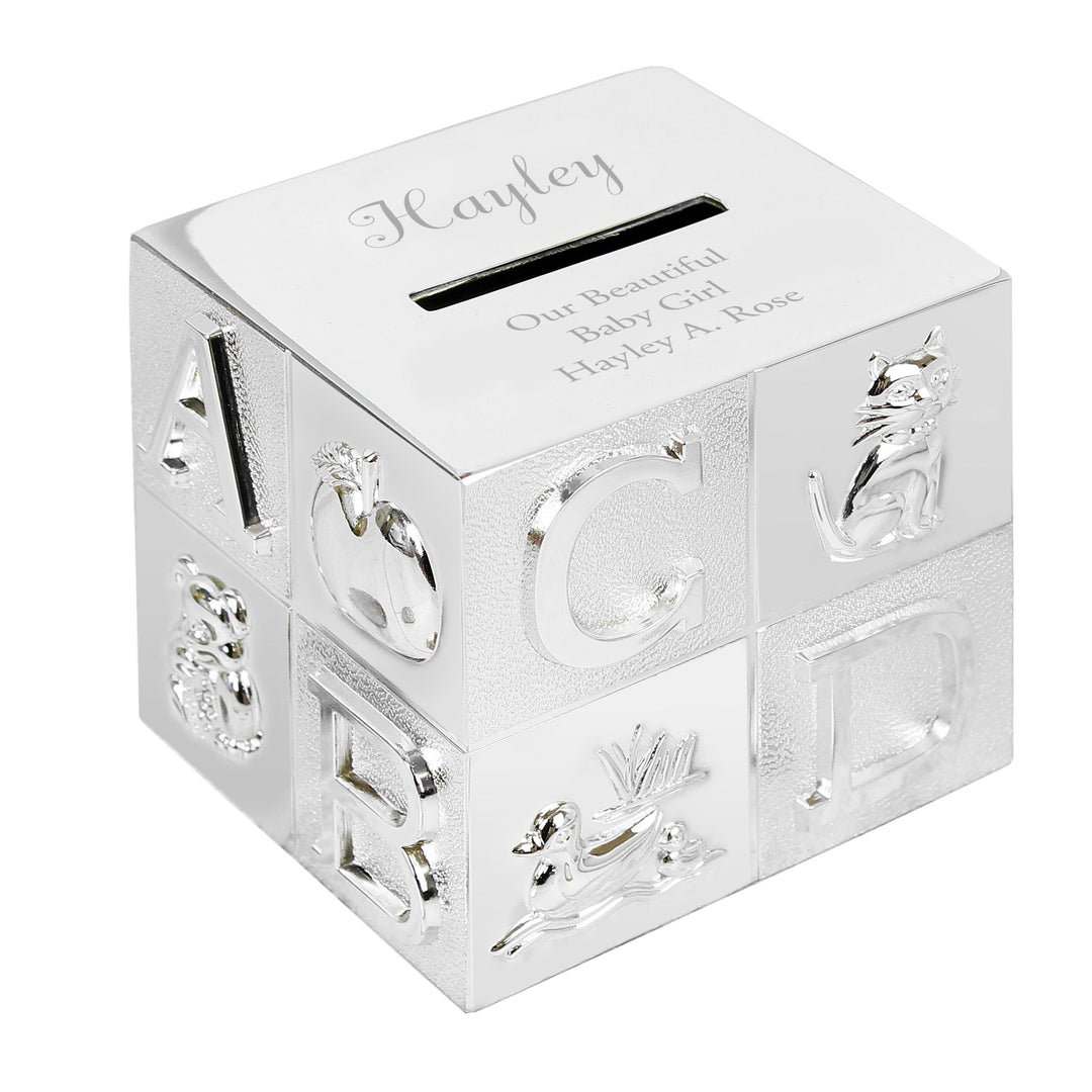 Personalised ABC Money Box – alternative view