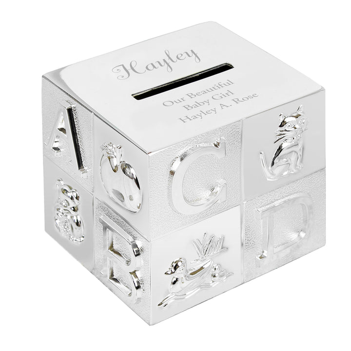 Personalised ABC Money Box – alternative view