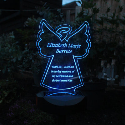 Personalised Angel Memorial Outdoor Solar Light