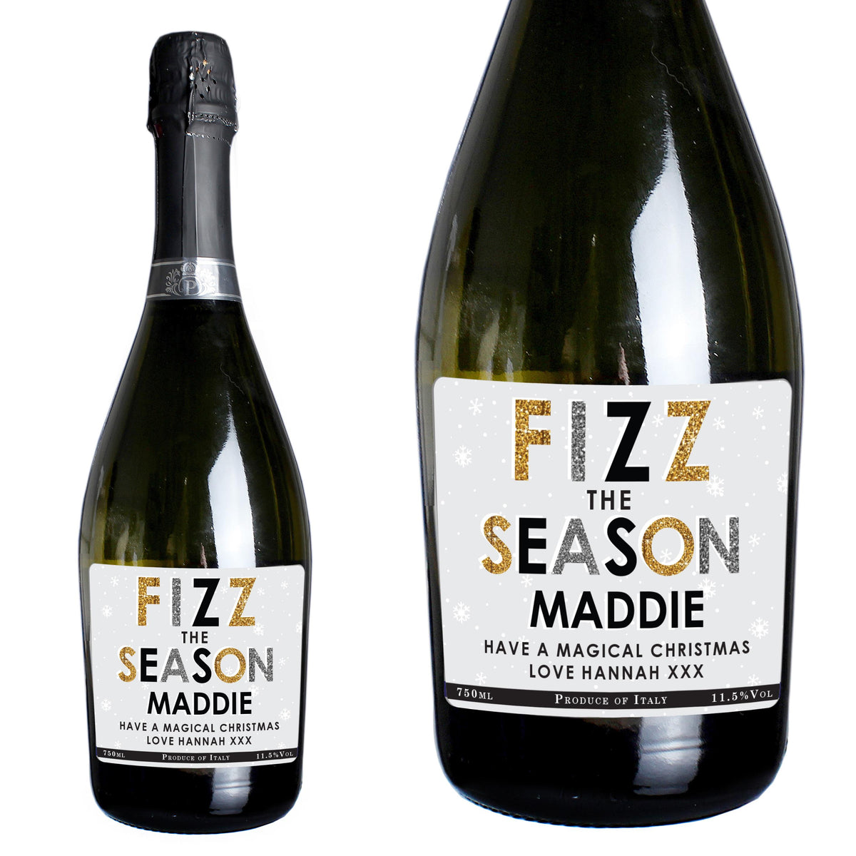 Personalised Fizz The Season Bottle of Prosecco – alternative view