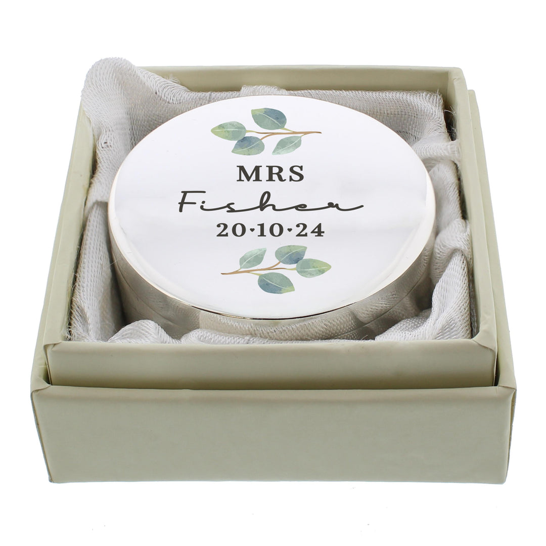 Personalised Botanical Ring Box – alternative view