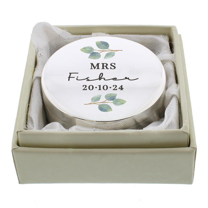 Personalised Botanical Ring Box – alternative view