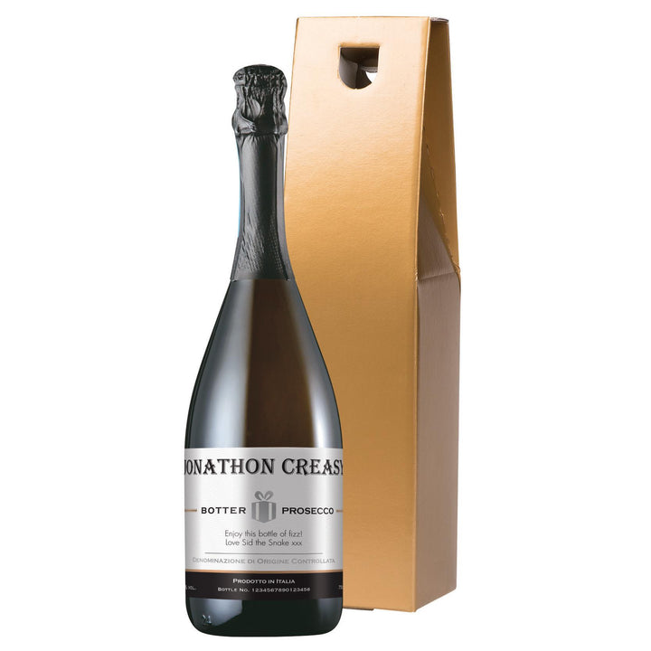 Personalised Contemporary Label Prosecco – alternative view