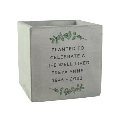 Personalised Botanical Concrete Pot