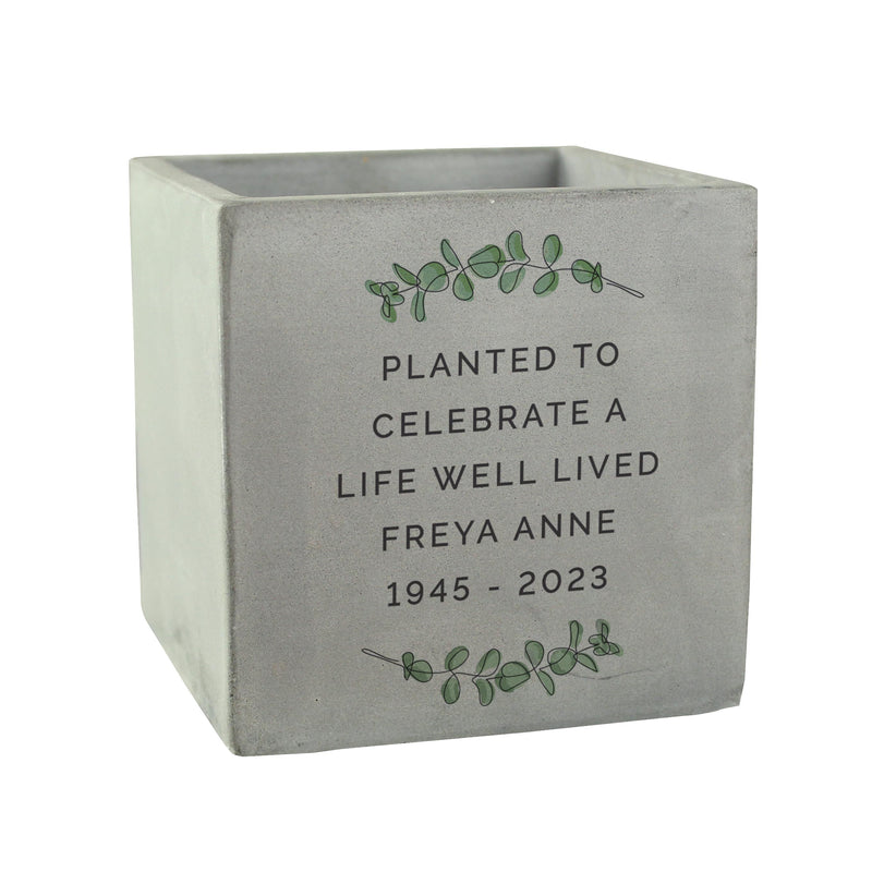 Personalised Botanical Concrete Pot