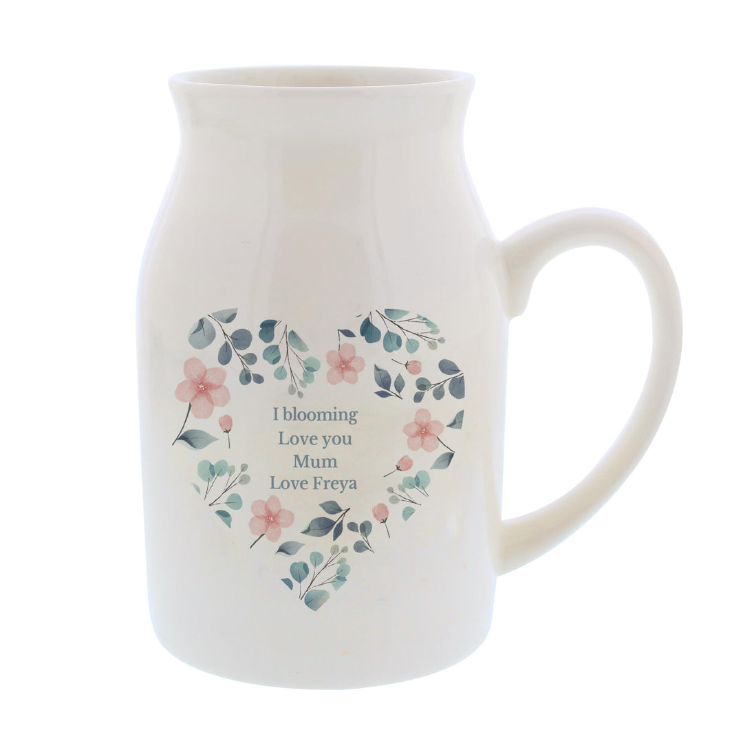 Personalised Floral Heart Flower Jug, The Personal Shop, personalised gifts