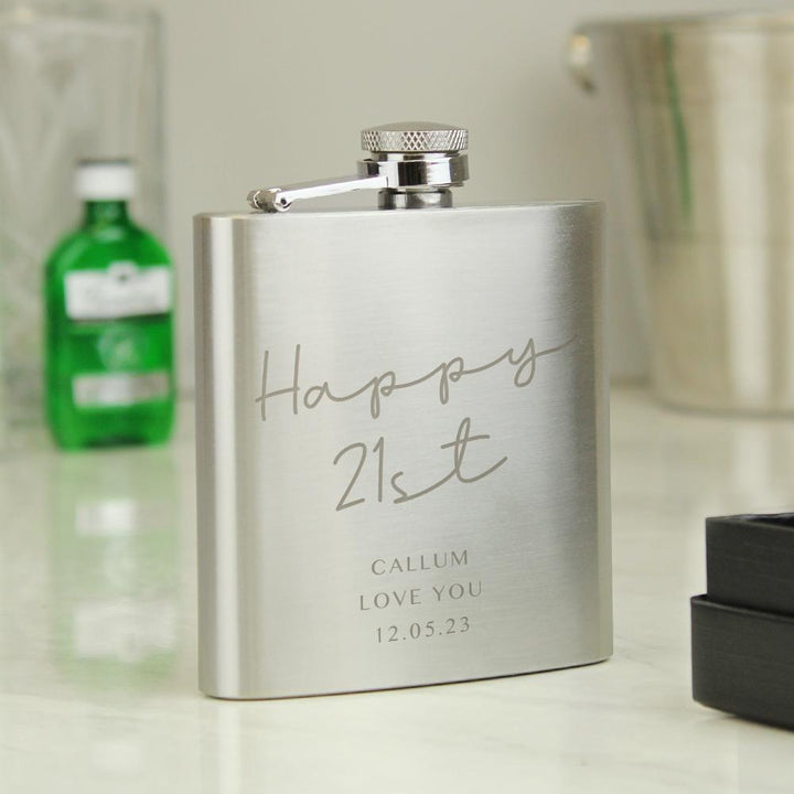 Personalised Message Wedding Party Hip Flask – alternative view