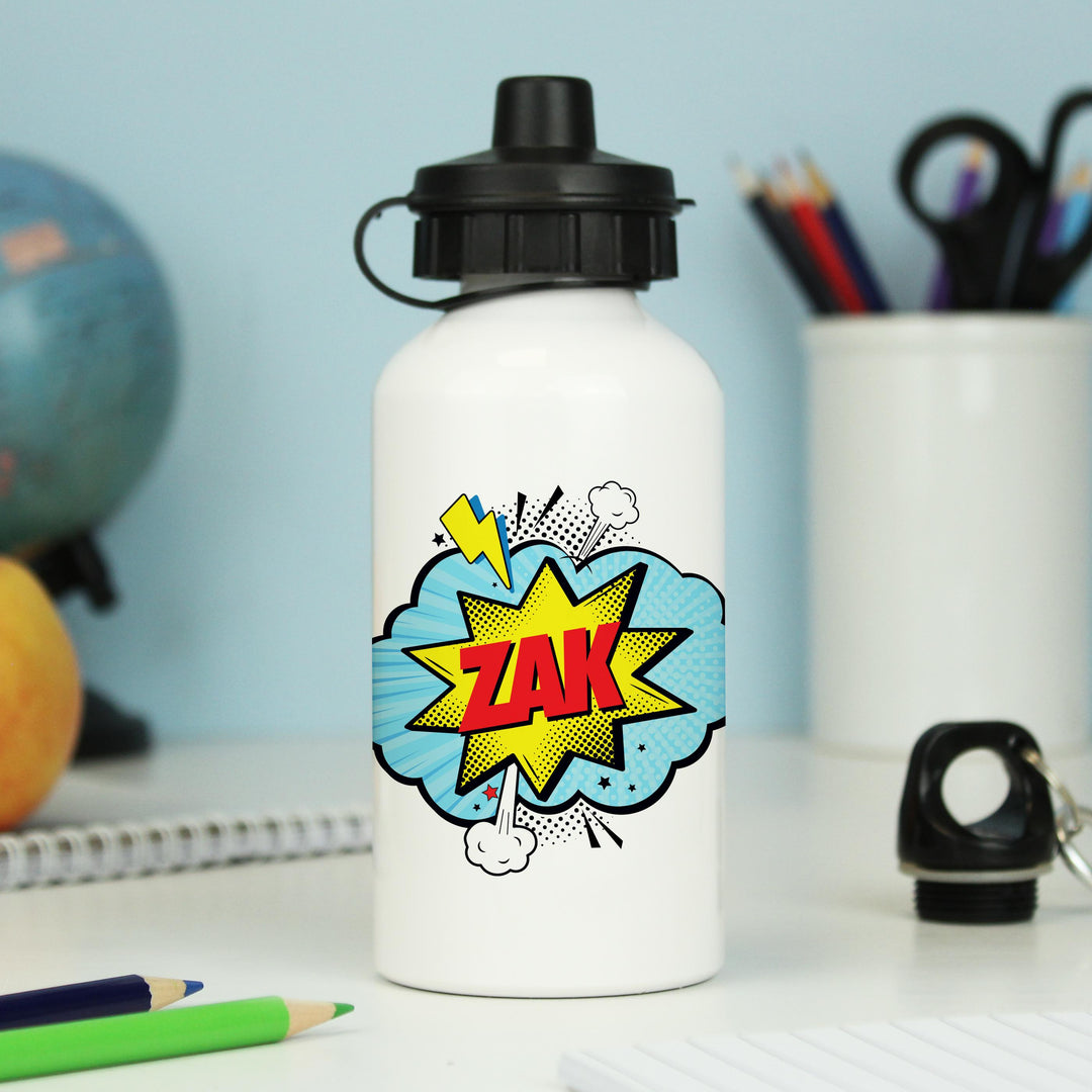 Personalised Superhero Drinks Bottle, The Personal Shop, personalised gifts